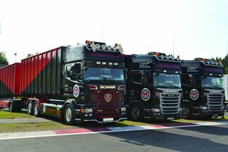 Beim 28. Internationalen Truck-Grand-Prix Anfang Juli hat die Kurz Karkassenhandel GmbH im Corso zum ersten Mal ihren neuen Scania-Abroller präsentiert.