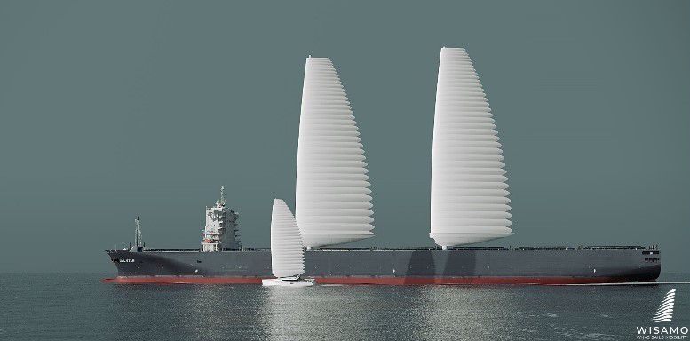 Das Flügelsegelsystem WISAMO eignet sich laut Michelin-Angaben für RoRo-Schiffe, Massengutfrachter, Gastanker sowie andere Tankschiffe.