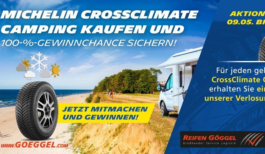 Michelin unterstützt mit einer Aktion bis Mitte Juli den Kauf von Cross Climate Camping-Reifen. 