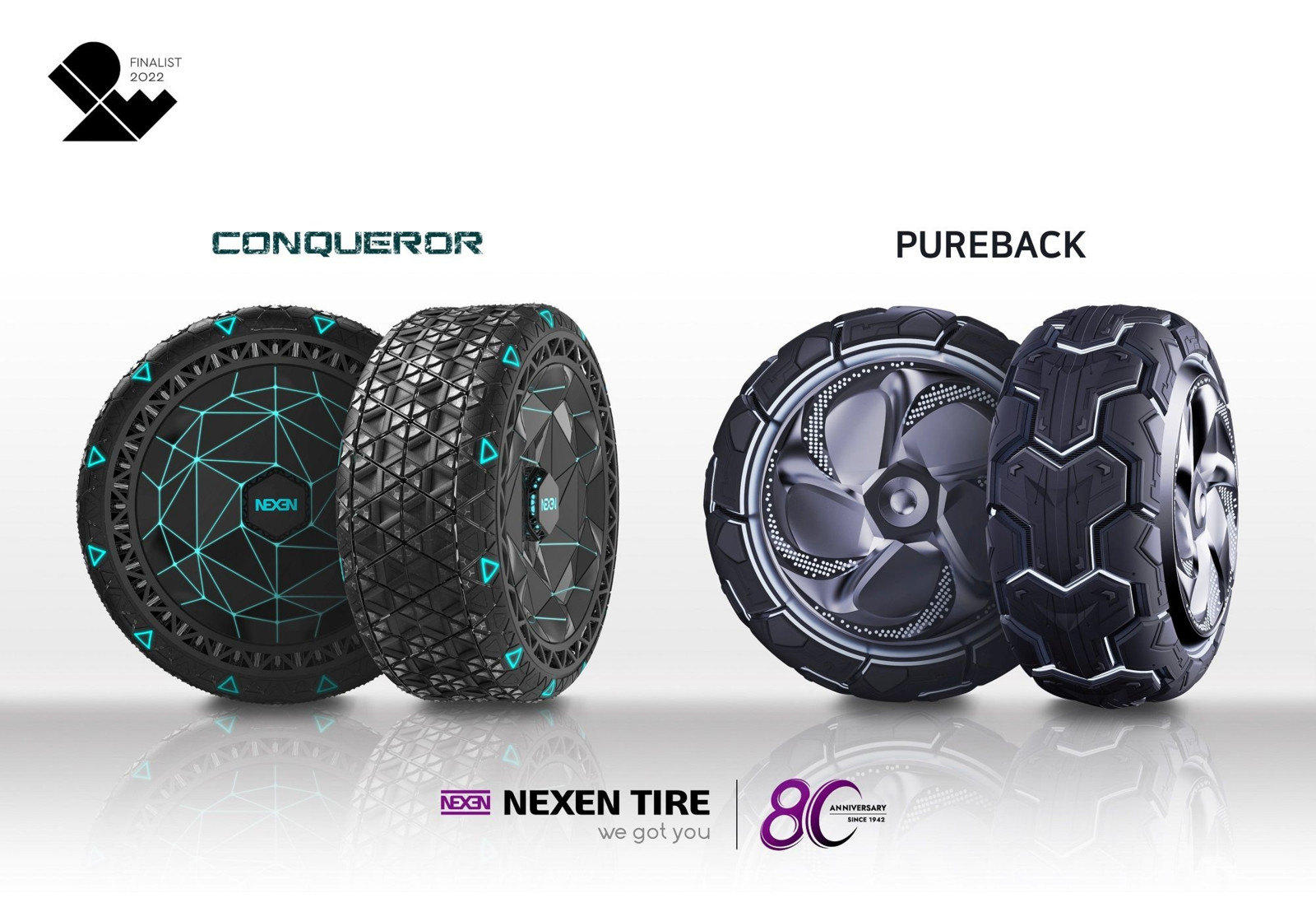 Die Reifen Conquerer und Pureback waren Finalisten in der Kategorie „Concepts & Speculative Design“.