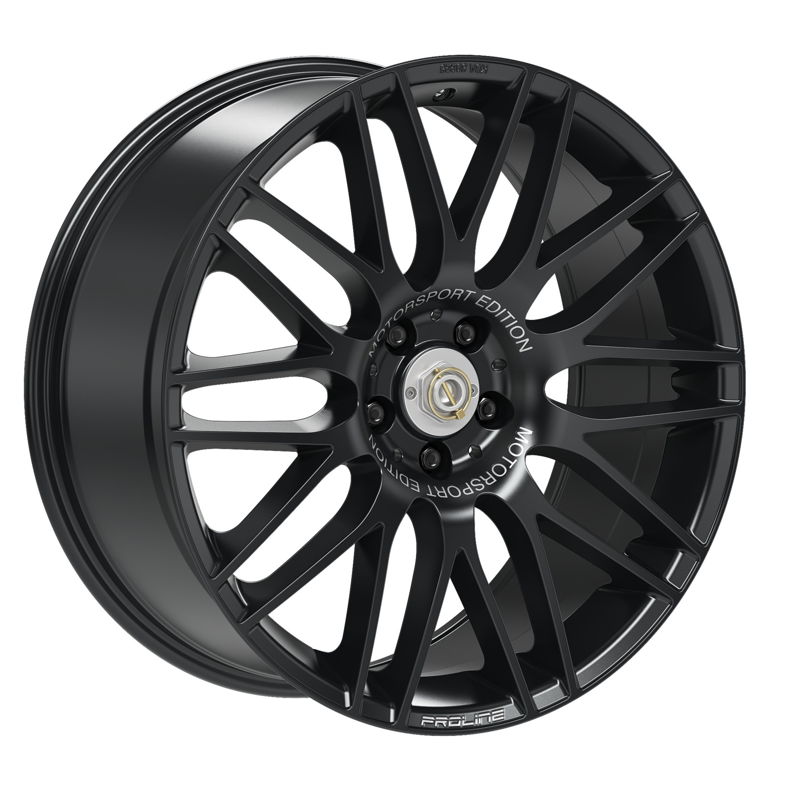Das Y-Speichenrad PXK in der Motorsport Edition von ProLine Wheels ist nur in der Farbe „schwarz seidenmatt“ erhältlich.