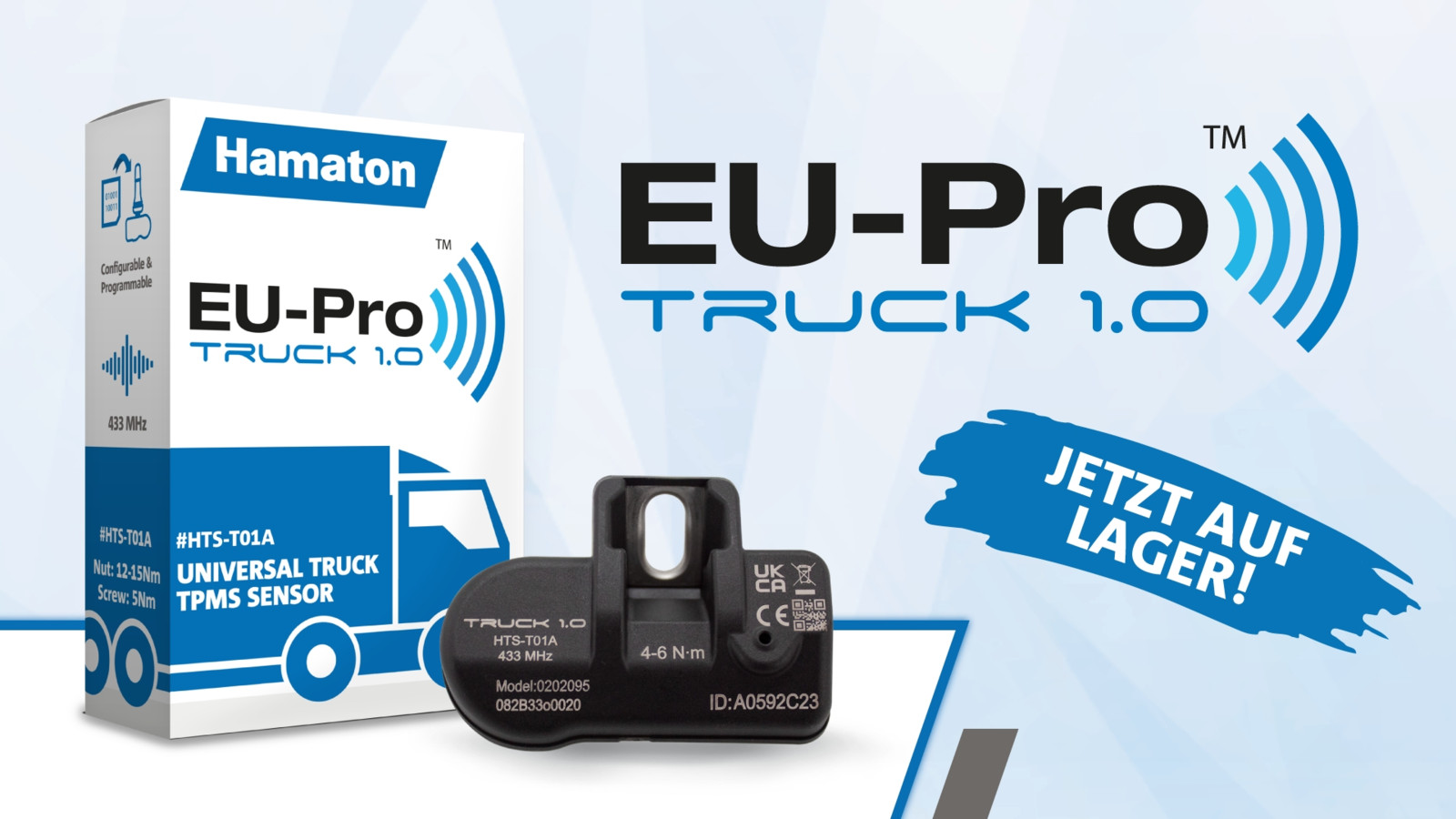 Neu im Hamaton-Sortiment für den Ersatzmarkt: der EU-Pro Truck 1.0-Sensor.