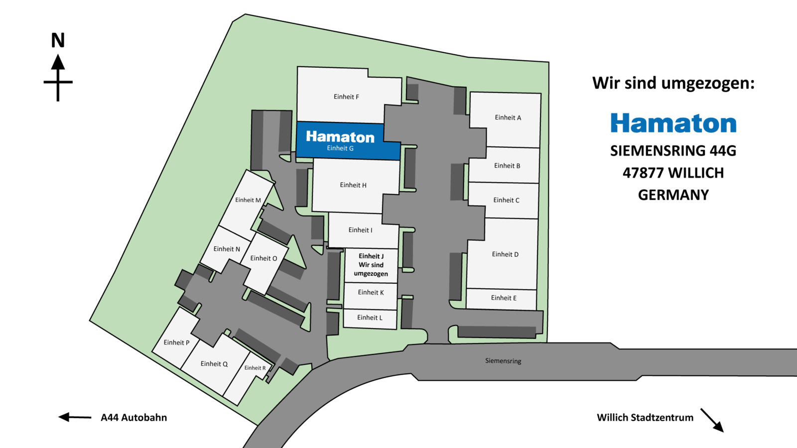 Der neue Standort des Vertriebszentrums von Hamaton befindet sich nur wenige Meter weiter vom alten im Industriegebiet von Willich.